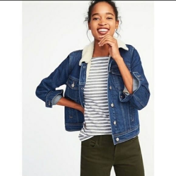 Old Navy Jackets & Blazers - Old Navy Sherpa Jean Jacket EUC